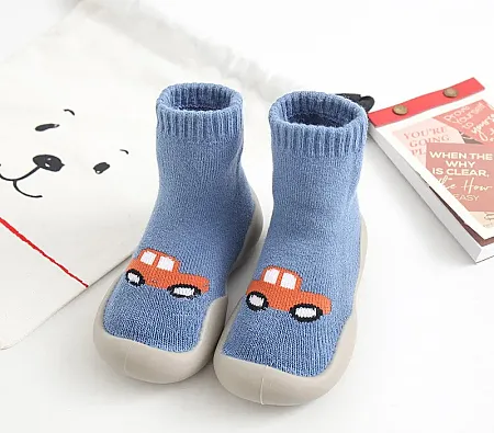 CHILDRENLAND STOPPER SOCKS  DW15002 LITTLE CAR BLUE